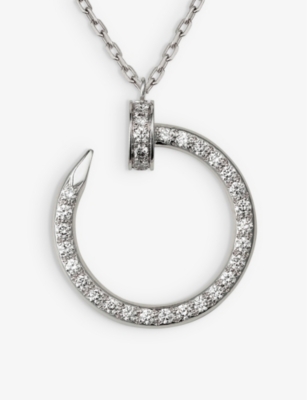 CARTIER: Juste un Clou 18ct white-gold and 0.38ct diamond pendant necklace