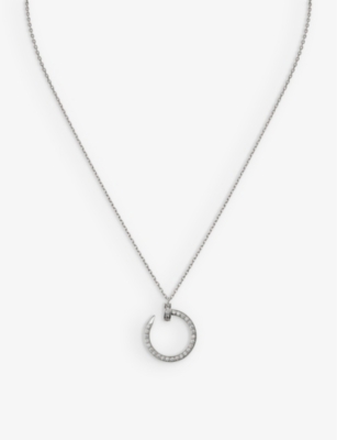 CARTIER: Juste un Clou 18ct white-gold and 0.38ct diamond pendant necklace