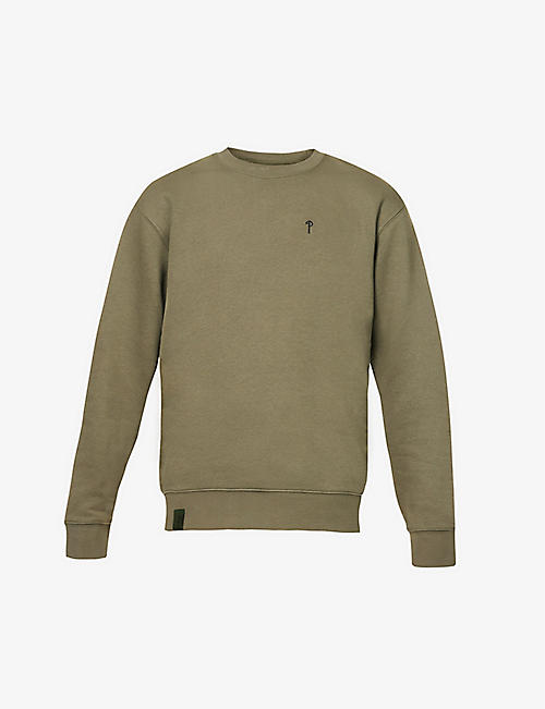 APARATUS: Brand-embroidered crewneck cotton-blend sweatshirt