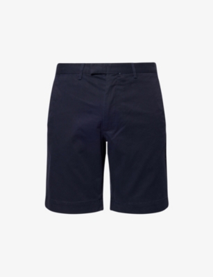 POLO RALPH LAUREN: Logo-embroidered flat-front stretch-cotton shorts