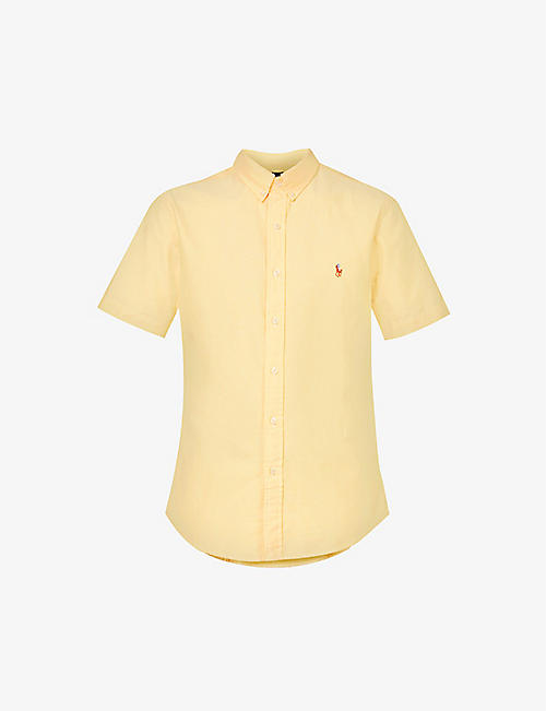 POLO RALPH LAUREN: Logo-embroidered slim-fit Oxford cotton shirt
