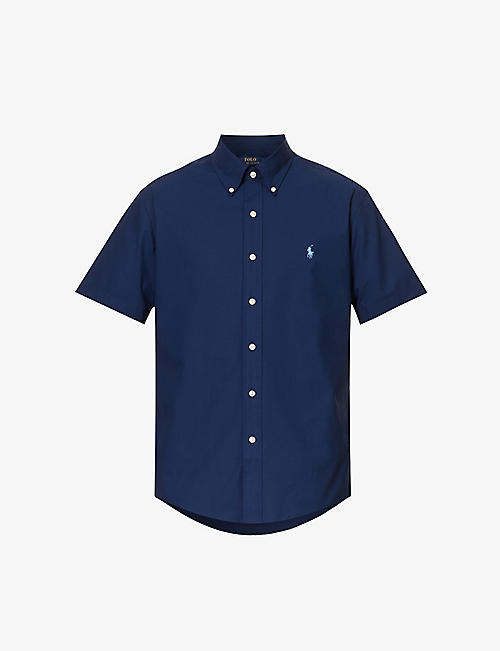 POLO RALPH LAUREN: Logo-embroidered custom-fit stretch-cotton shirt