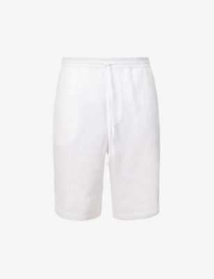 120% Lino Shorts In Beige Linen In White