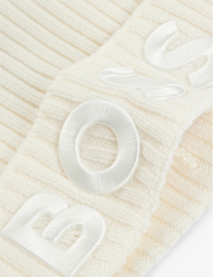 BOSS: Logo-embroidered turn-up wool and cashmere-blend beanie