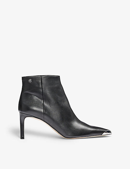 BOSS: Toe-cap leather heeled boots
