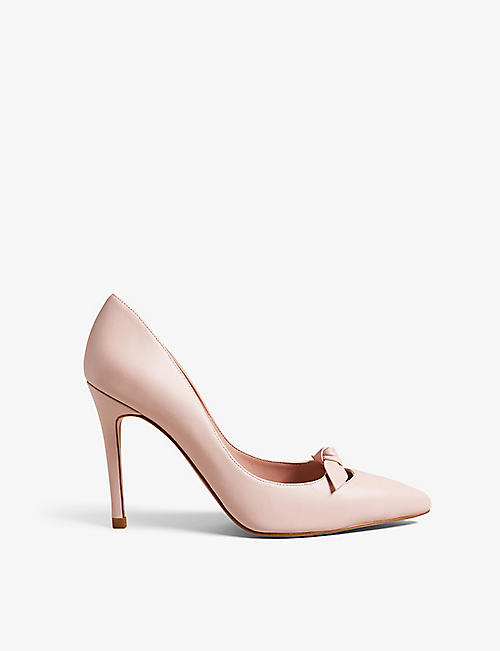 TED BAKER: Teliah bow-embellished leather courts
