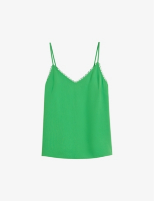 TED BAKER: Andreno looped-trim V-neck woven cami top