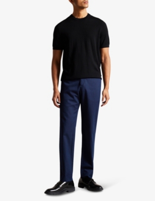 Shop Ted Baker Irvine Slim-fit Stretch-woven Trousers In Navy
