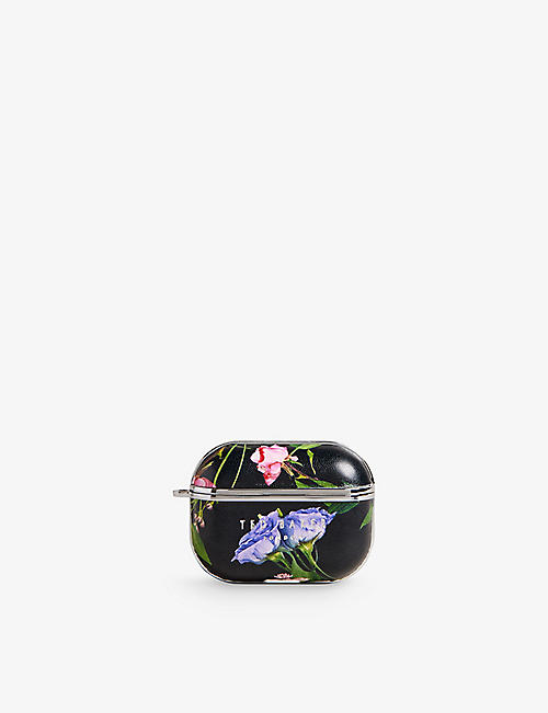 TED BAKER: Anoraa floral-print faux-leather AirPods Pro case