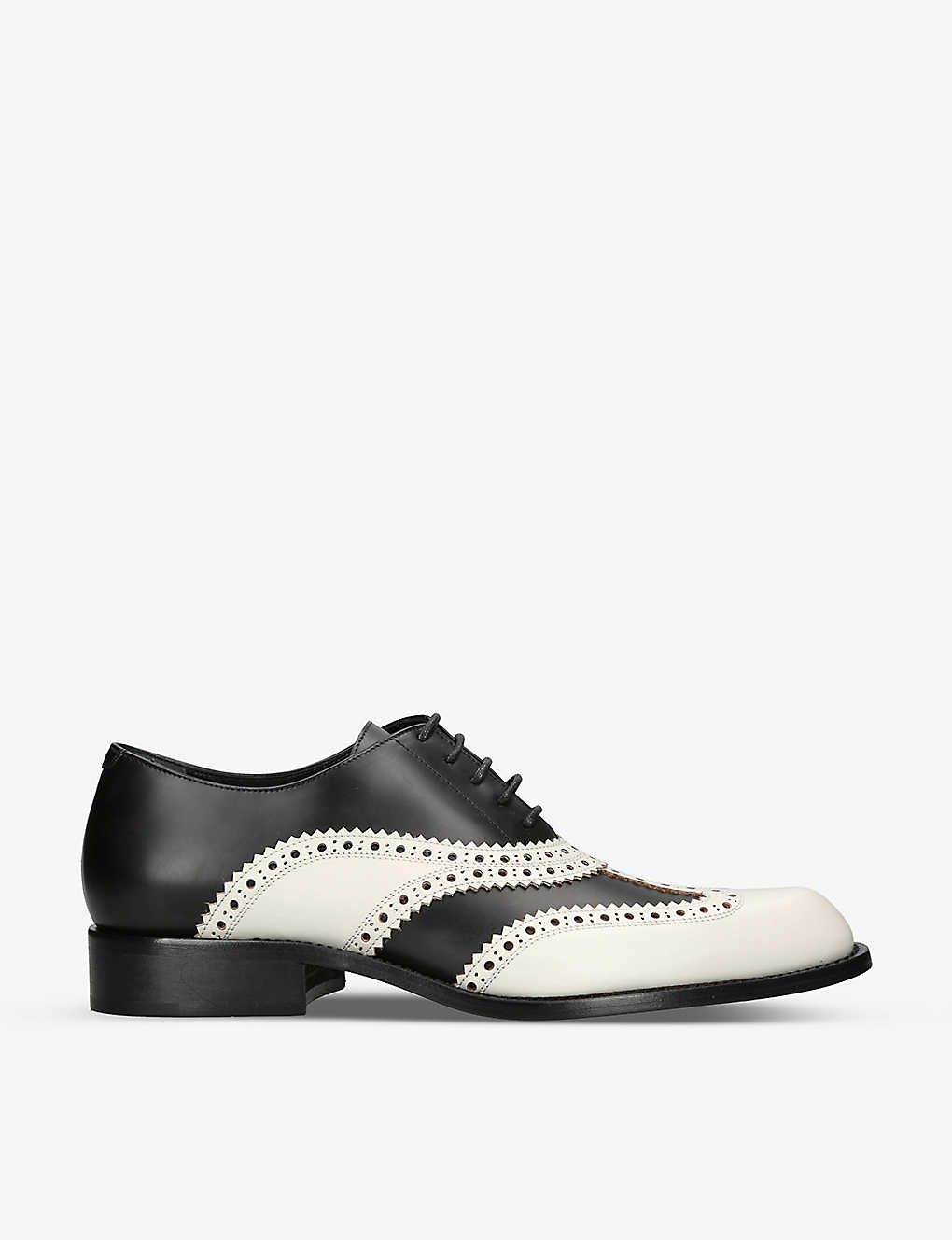 DRIES VAN NOTEN PERFORATED-PANEL ROUND-TOE LEATHER BROGUES,65694061