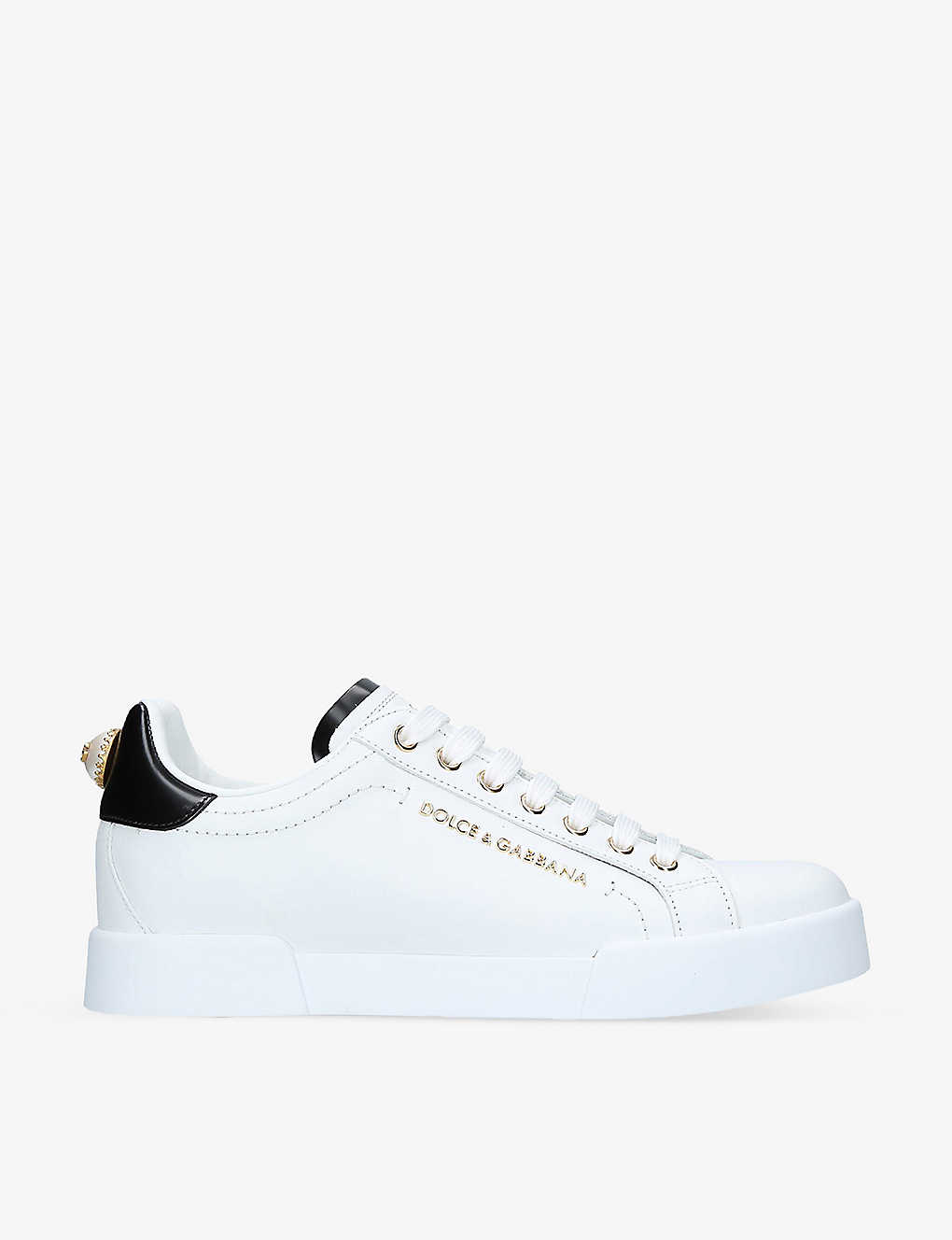 Dolce & Gabbana Portofino Light Leather Low-top Trainers In White/comb