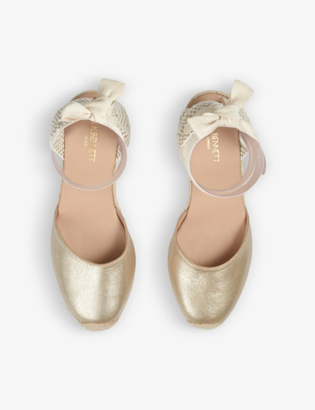 Maureen metallic-leather espadrille wedges