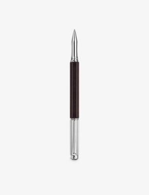 CARAN DACHE: Varius Ebony silver-plated brass and rhodium roller pen