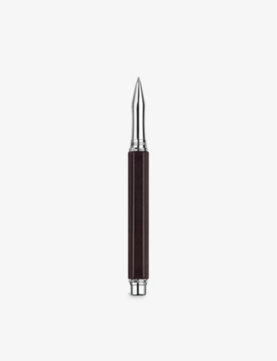 CARAN DACHE: Varius Ebony silver-plated brass and rhodium roller pen