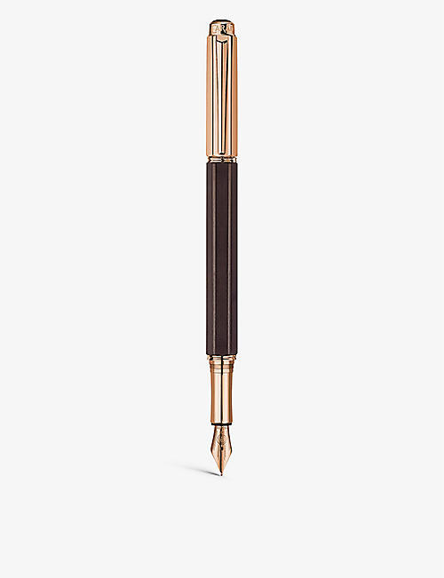 CARAN DACHE: Varius Ebony rose-gold plated stainless-steel fountain pen