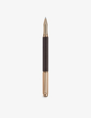 CARAN DACHE: Varius Ebony rose gold-plated brass roller pen