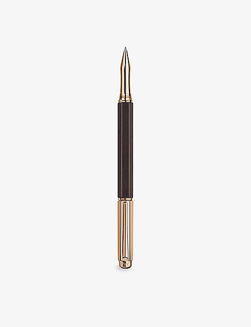 CARAN DACHE: Varius Ebony rose gold-plated brass roller pen