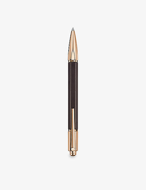 CARAN DACHE: Varius rose gold-plated metal and ebony ballpoint pen