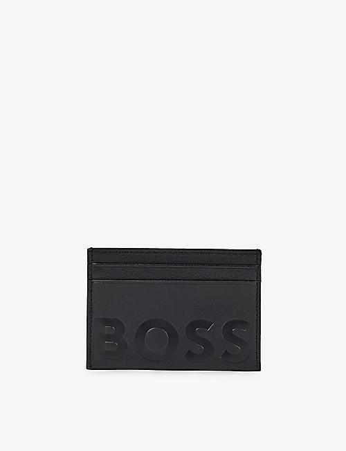 BOSS: Logo-embossed leather wallet