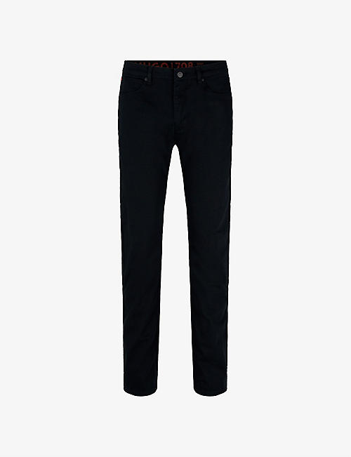 HUGO: Slim-fit mid-rise stretch-cotton jeans