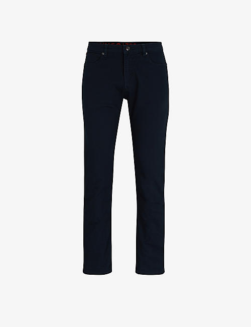 HUGO: Slim-fit mid-rise stretch-cotton jeans