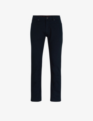 Hugo Mens Navy Slim-fit Mid-rise Stretch-cotton Jeans