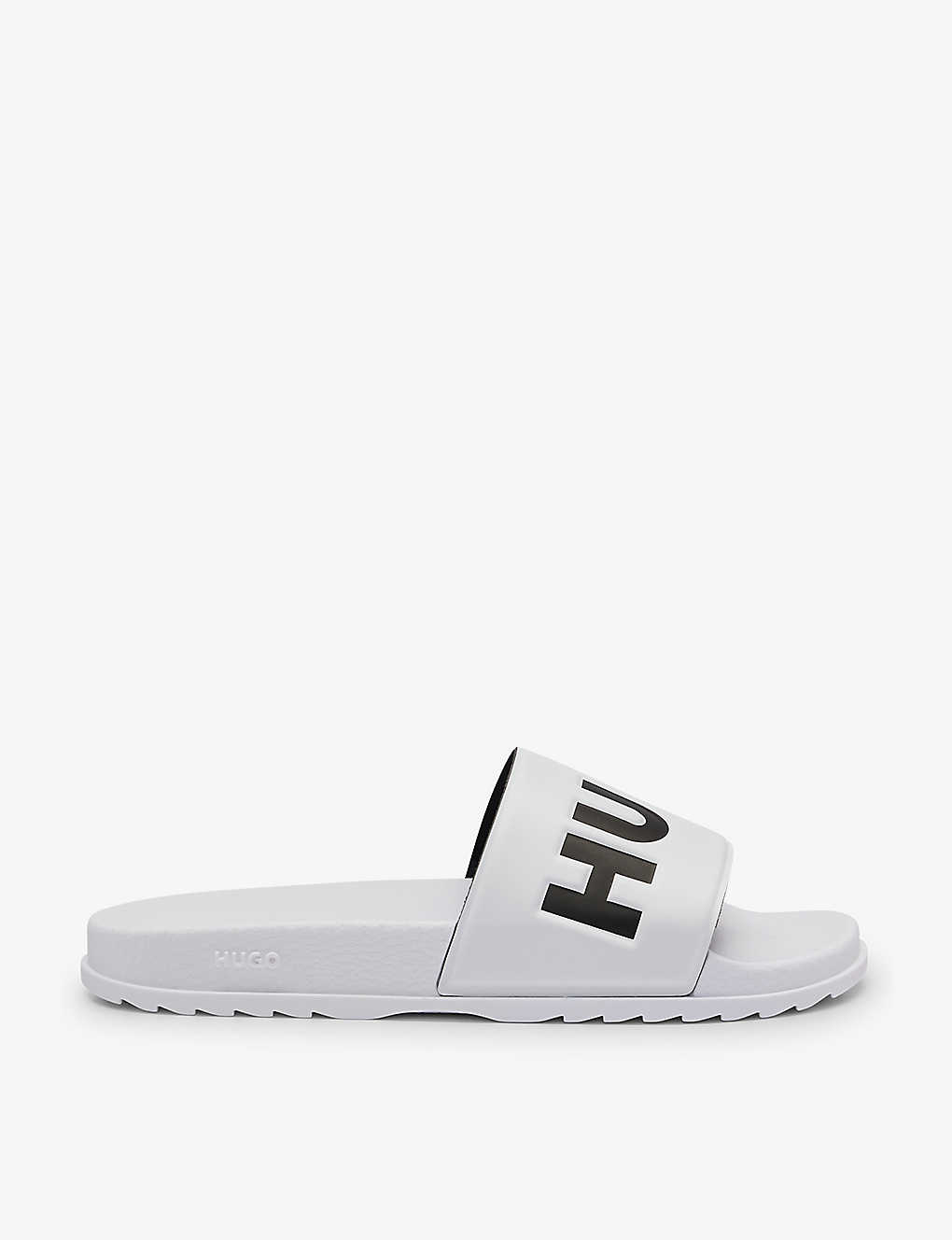 Hugo Mens Open White Logo-embossed Rubber Sandals