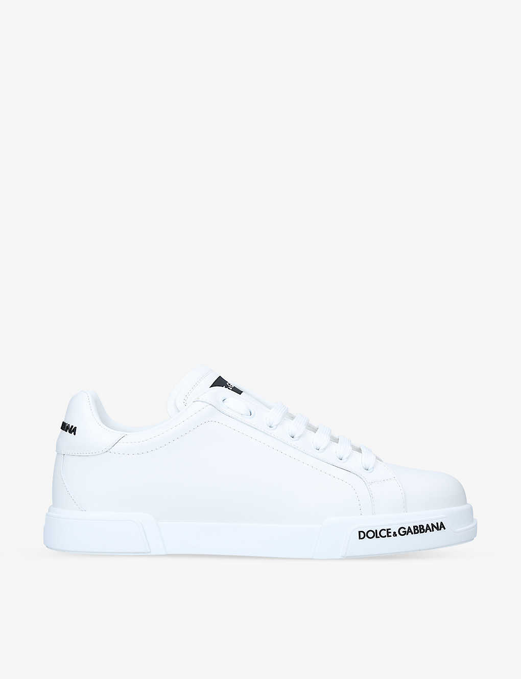Shop Dolce & Gabbana Portofino Leather Low-top Trainers In White