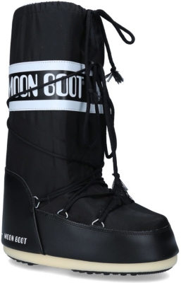 Shop Moon Boot Women's Black Icon Brand-print Shell Boots