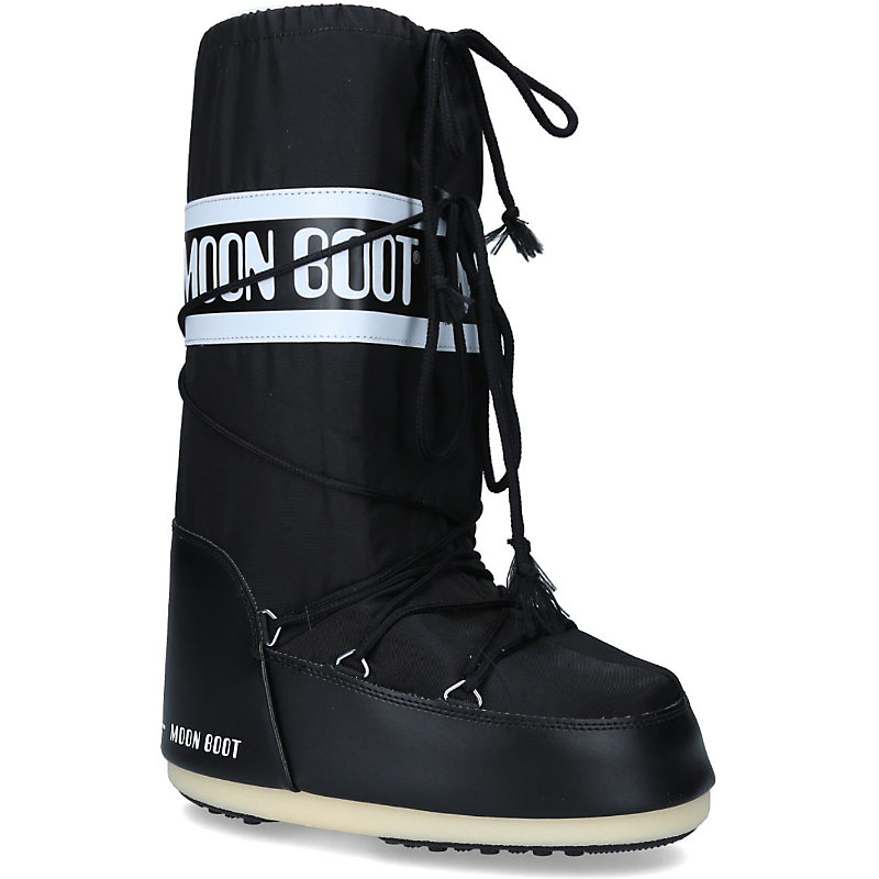 Shop Moon Boot Icon Brand-print Shell Boots In Black