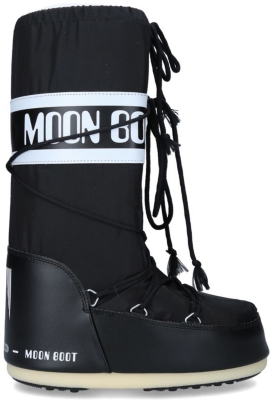 Shop Moon Boot Women's Black Icon Brand-print Shell Boots
