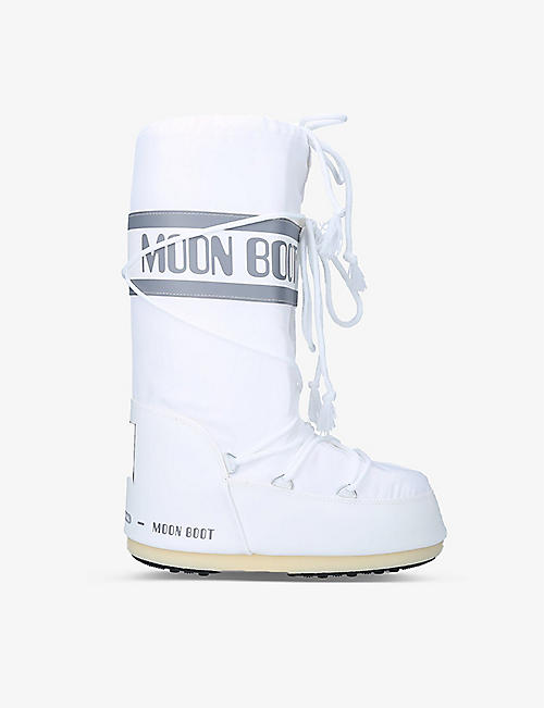MOON BOOT: Icon Junior 品牌标识尼龙雪地靴