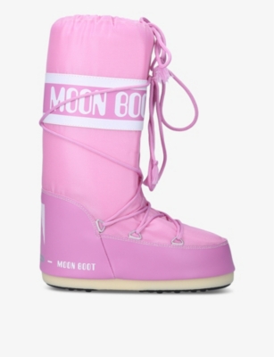 Shop Moon Boot Women's Pink Icon Logo-print Shell Boots