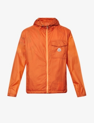Moncler Samakar Zip Front Hooded Jacket In Orange