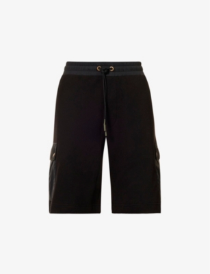 Moncler Logo-patch Cotton Shorts In Black