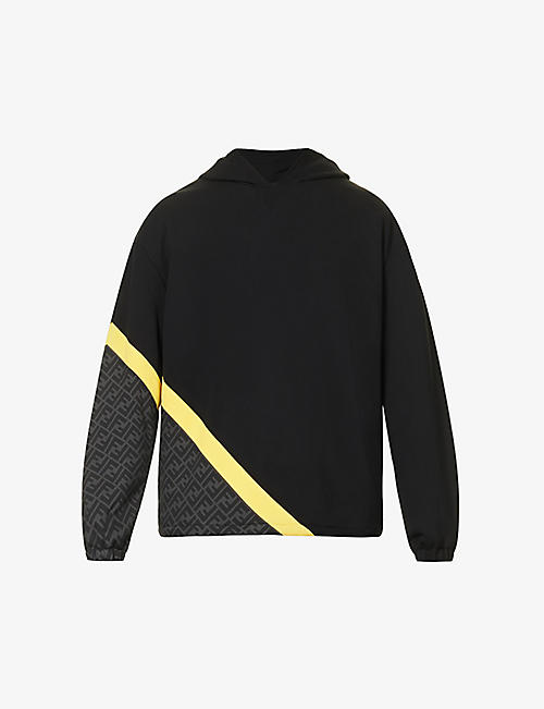 FENDI: Diagonal monogram-print cotton-jersey hoody