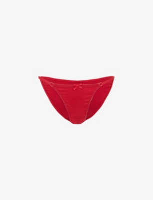 AGENT PROVOCATEUR: Ettie Ouvert cut-out heart-motif stretch-silk briefs