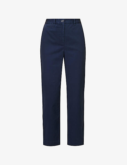 ME AND EM: Straight-leg high-rise stretch-cotton chino trousers