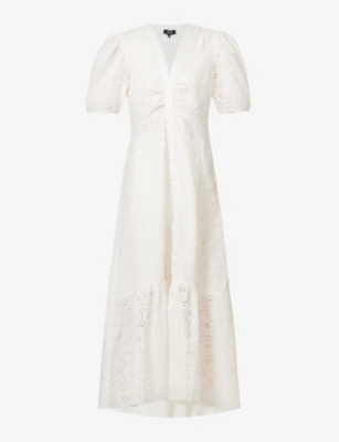 ME AND EM - Puff-sleeve broderie-cotton maxi dress | Selfridges.com