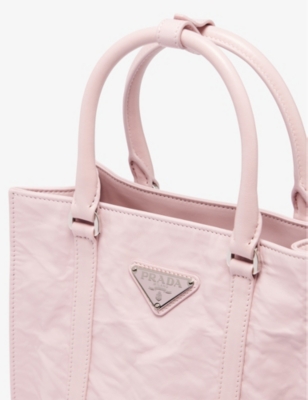PRADA Double Handle Saffiano Leather Tote Bag Nude Pink