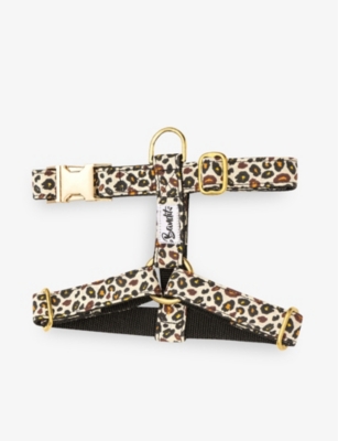 FRENCH BANDIT: Wild Wild Woof leopard-pattern woven dog harness