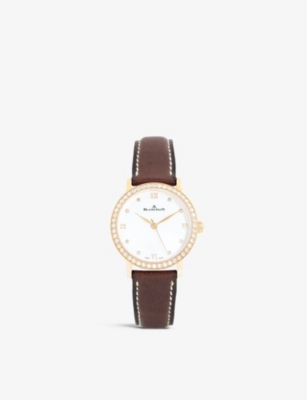Blancpain Womens Cream 6104-2987-55a Villeret Ultraplate 18ct Rose-gold, 0.99ct And 0.05ct Diamond A
