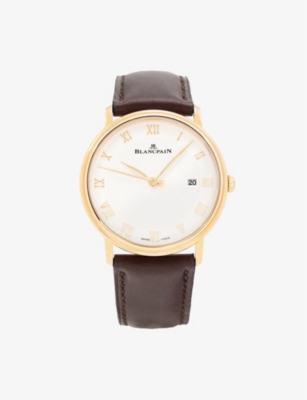 Blancpain Mens White 6651-3642-55b Villeret Ultraplate 18ct Rose-gold And Leather Automatic Watch