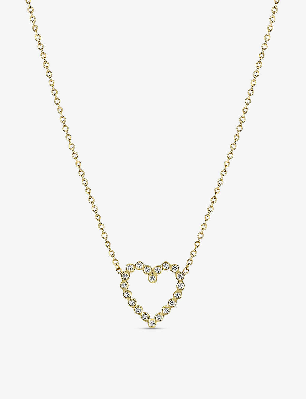 The Alkemistry Womens Yellow Gold Zoe Chicco Open Heart 14ct Yellow-gold And 0.10ct Diamond Pendant