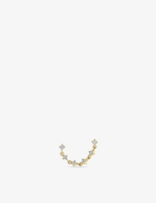 The Alkemistry Womens Yellow Gold Zoe Chicco Curve-link 14ct Yellow Gold And 0.18ct Diamond Single S