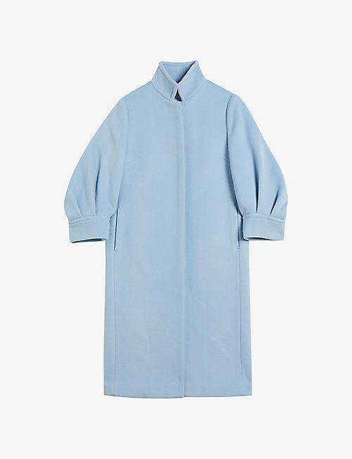TED BAKER: Sairse pleated-sleeve wool-blend coat
