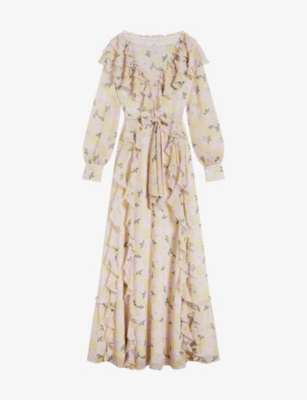 TED BAKER: Vivyana frilled woven maxi dress