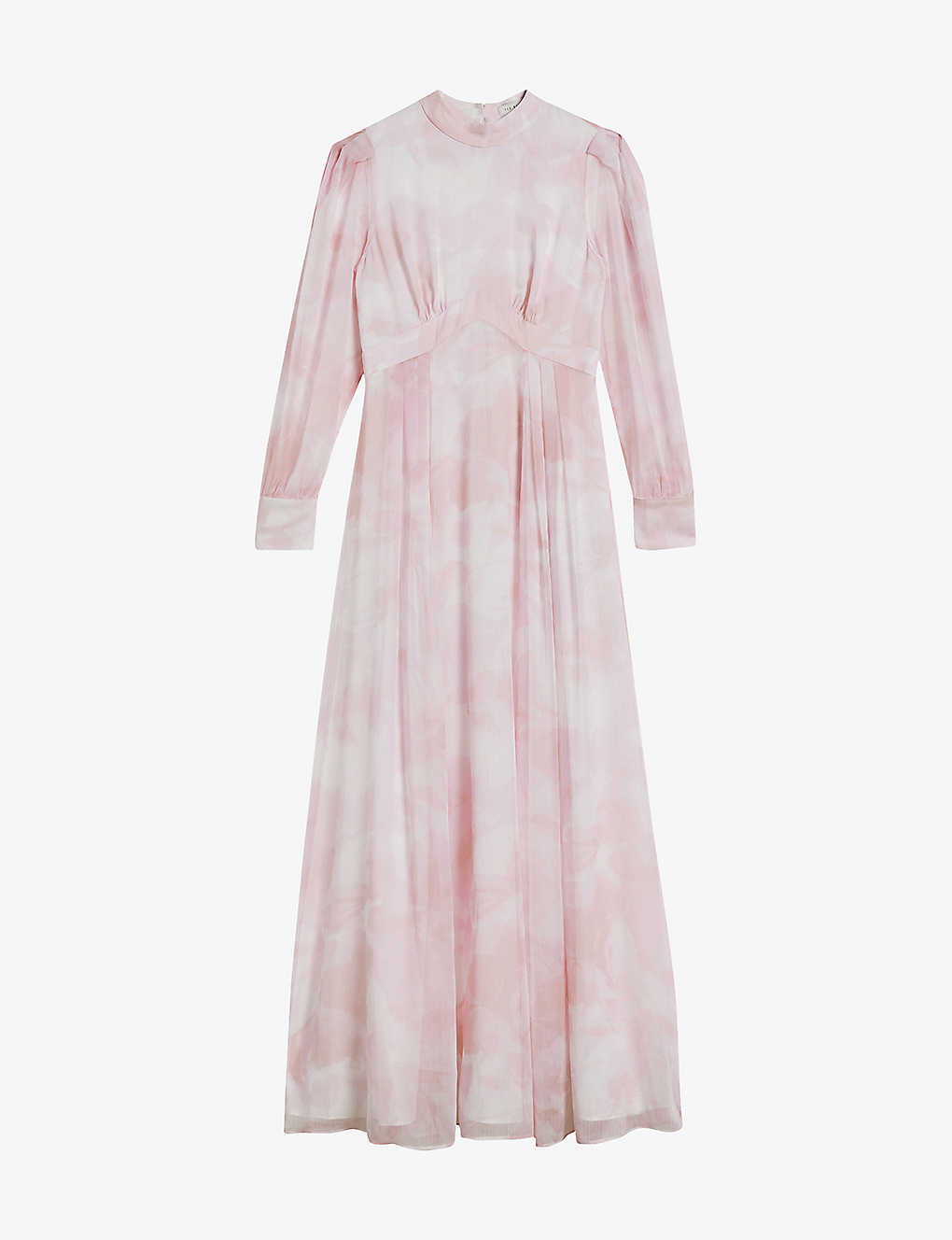 Ted Baker Womens Pink Huron Blouson-sleeve Recycled-polyester Maxi Dress