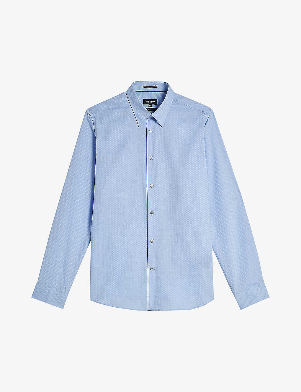 Ted Baker Mens Blue Newtss Long-sleeved Slim-fit Cotton Shirt