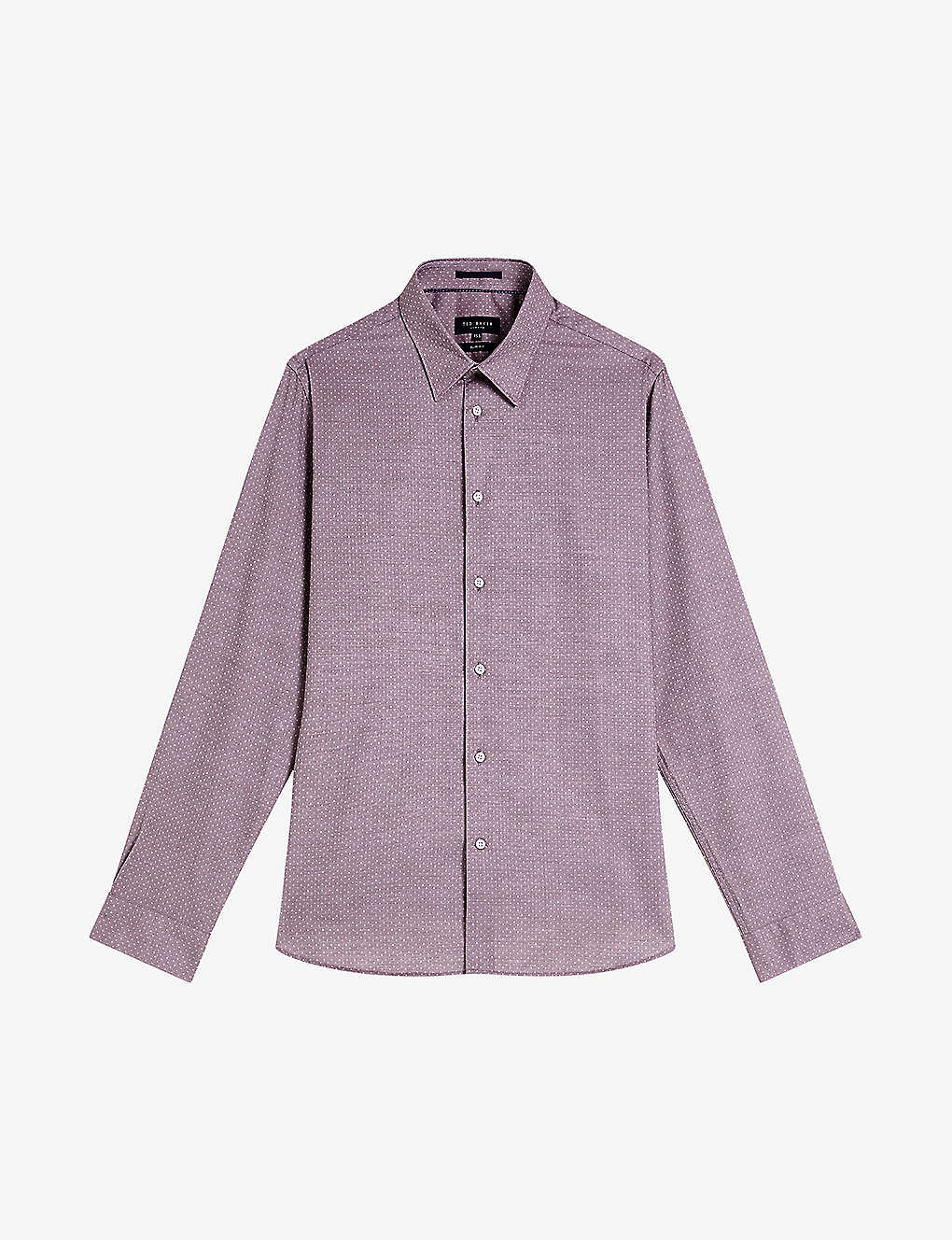 Ted Baker Sorelss Textured Dot Button Up Shirt In Pl-purple